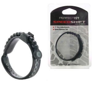 Black Speed Shift Fully Adjustable Silicone Cock Ring by Perfect Fit Main Image