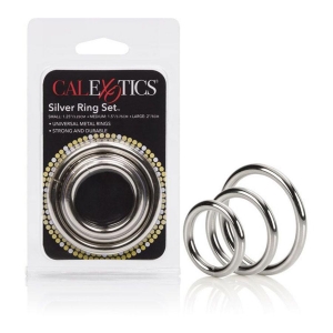 Silver Metal Cock Ring Set 3 Pack by Cal Exotics Main Image