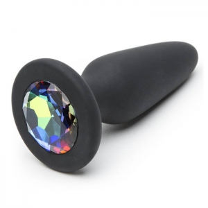 Glams Large Silicone Butt Plug with Rainbow Crystal 4 Inch Main Image