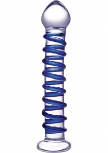 Blue Spiral Glass Dildo Main Image