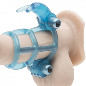 Double Trouble Vibrating Penis Sleeve with Vibrating Rabbit Ears Main Image