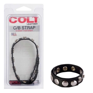 COLT Adjustable Leather Cock Ring | 8 Snap Fastener Strap Main Image