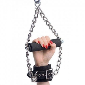 Fur Lined Nubuck Leather Suspension Cuffs with Grip Main Image