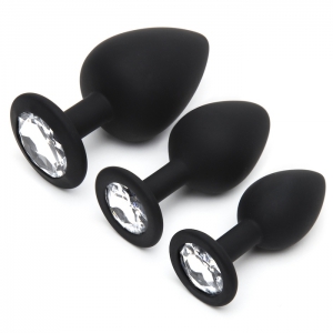 Silicone Jewelled Butt Plug Set (3 Piece) Main Image