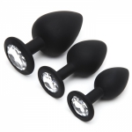 Silicone Jewelled Butt Plug Set (3 Piece) Main Image