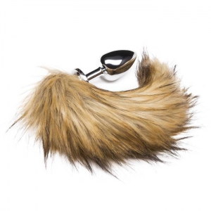Deluxe Large Stainless Steel Faux Fox Tail Butt Plug 4 Inch Main Image