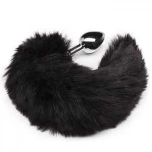 Deluxe Stainless Steel Medium Faux Fur Animal Tail Butt Plug Main Image