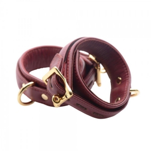 Luxury Burgundy Locking Ankle Cuffs Main Image