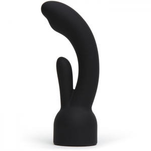 Number 3 Black Silicone Rabbit Wand Attachment Main Image