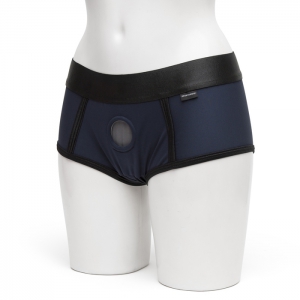 Blue Active Fit Strap-On Harness Boxer Briefs Main Image