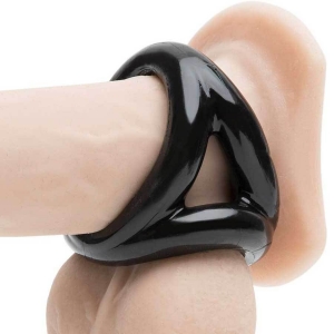 Tri-Sport 3 Ring Cock and Ball Ring Stretcher Black Main Image