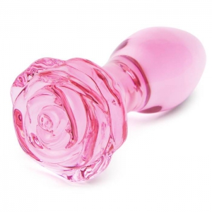 Full Bloom Large Rose Glass Butt Plug 4 Inch Main Image