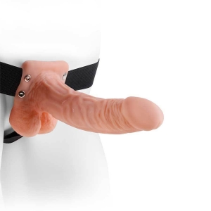 Natural 7 Inch Penis Extender Sleeve for Men | Tan Hollow Strap On and Harness Main Image