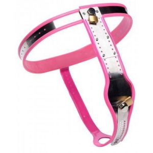 Pink Stainless Steel Adjustable Female Chastity Belt Main Image
