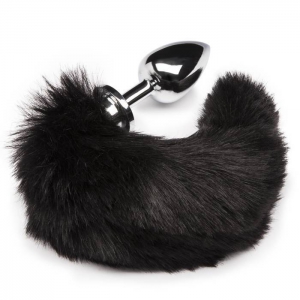 Deluxe Large Stainless Steel Faux Fur Animal Tail Butt Plug Main Image
