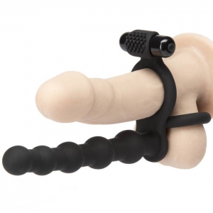 Double Fun Vibrating Beaded Double Penetration Strap-On Main Image